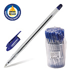 Ручка шариковая СТАММ "VeGa" синяя, 0,7мм, прозрачный корпус